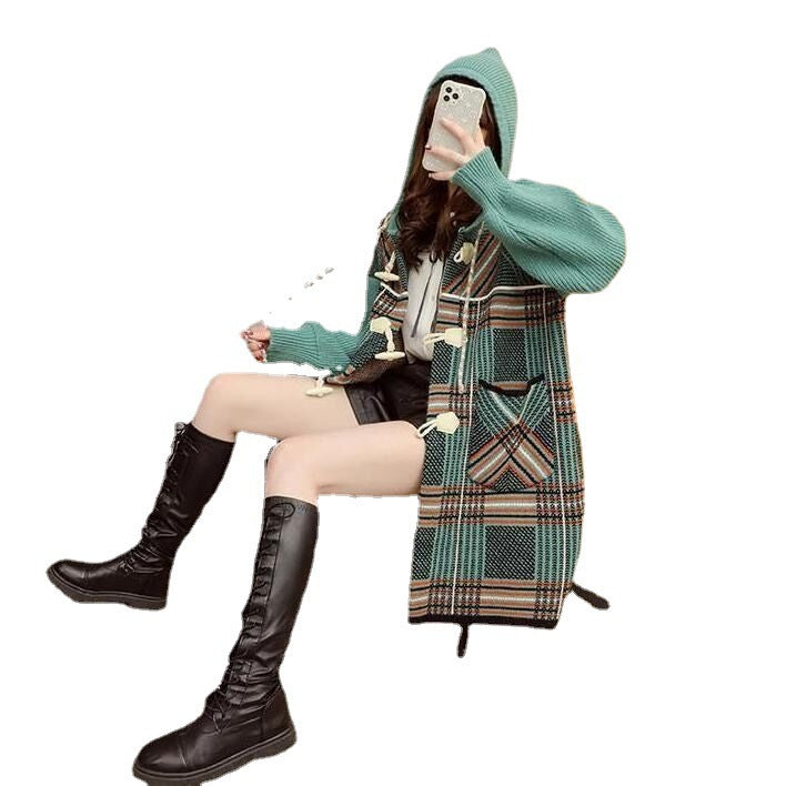 Mellemlang Løs Og Afslappet Ekstra Tyk Sweater Cardigan Til Kvinder