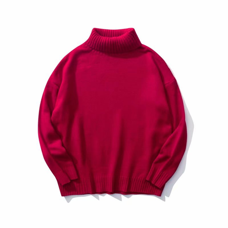Enkel ny alsidig Turtleneck-sweater til par retro efterår og vinter ny