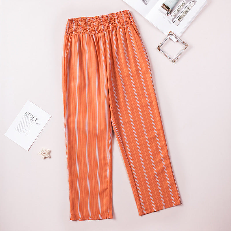 Striped Printed Women's Trousers Summer