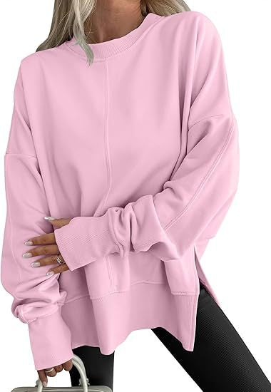 Moderne afslappet rundhalset pullover løs sport langærmet sweater