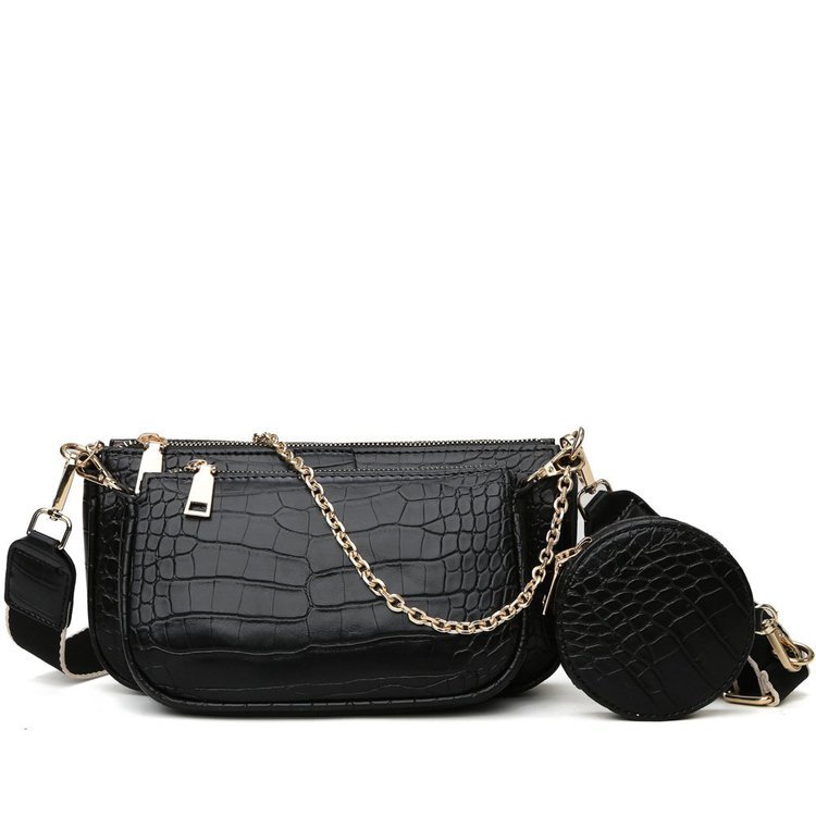PU Leather Picture-mother Three-piece Crossbody Bag