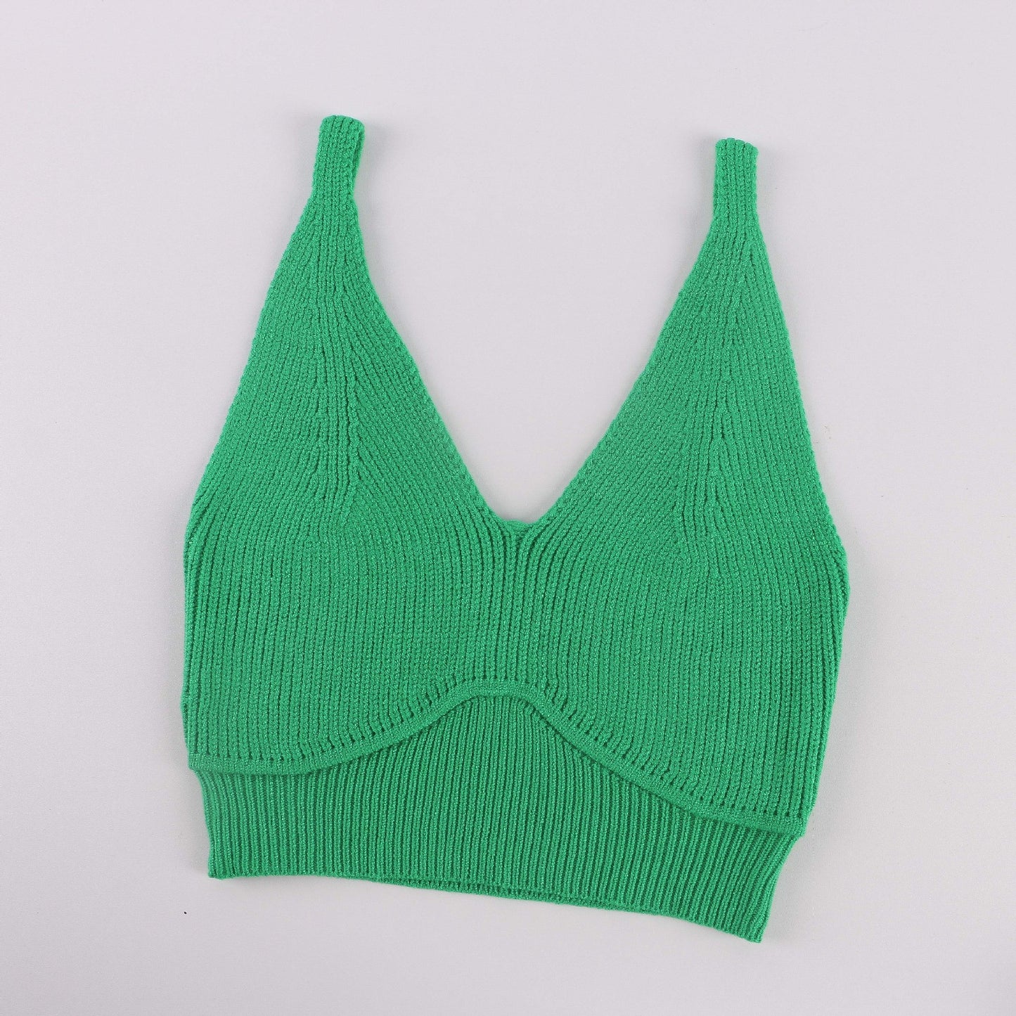 Casual Off Shoulder Low Cut Slim Fit Knit Solid Tank Top