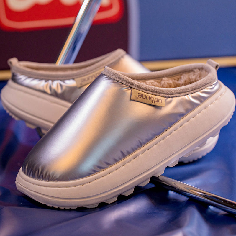 Cotton slippers with thick bottoms and down