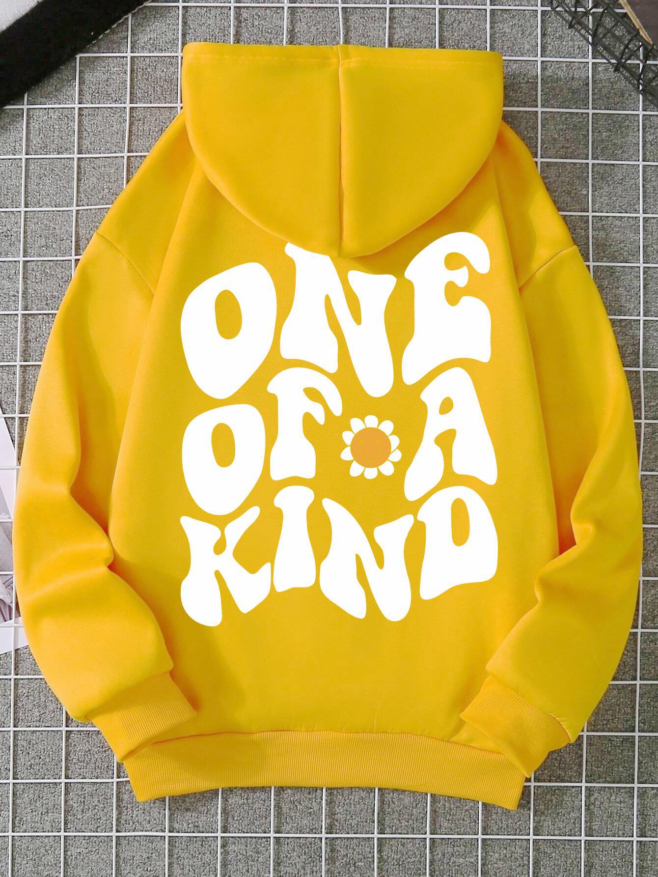 Krysantemum Smil Printet Hættetrøje Sweater