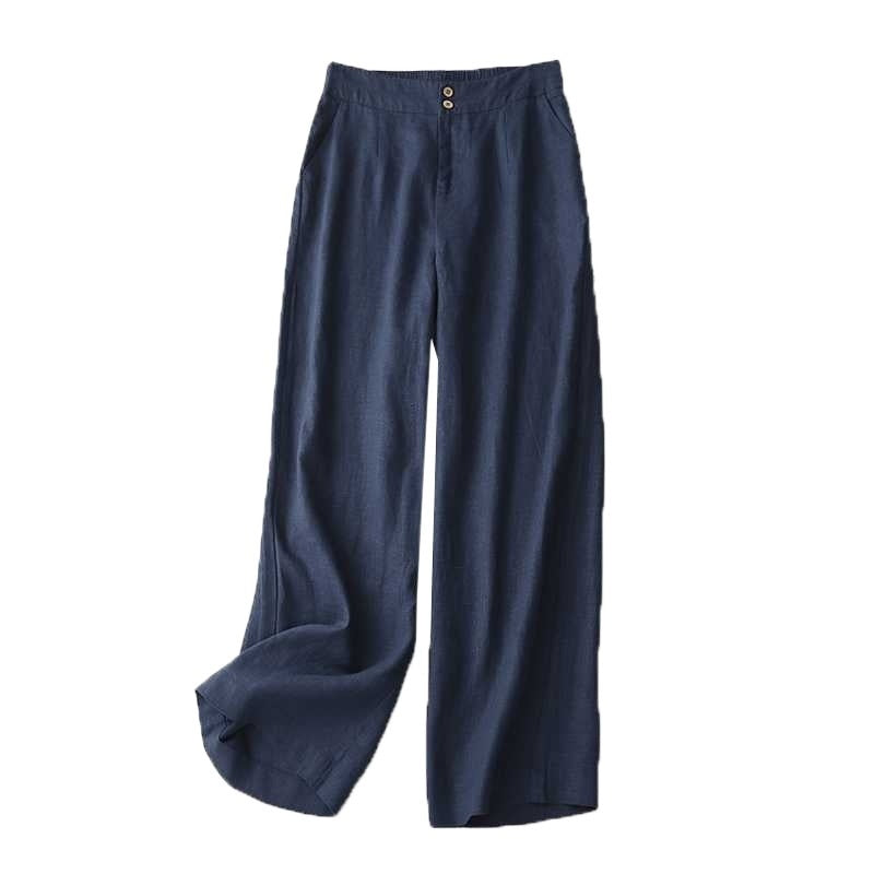 Summer Straight-leg Pants Slimming Versatile Women's Pants Linen Pants