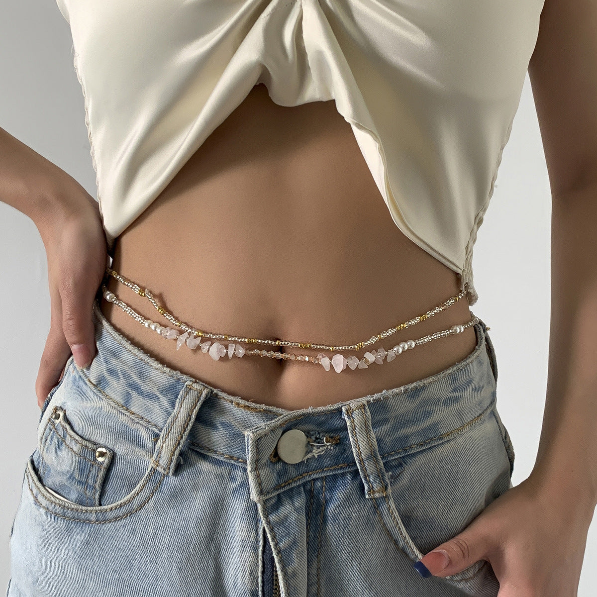 Women's Fashion Simple Beaded Waist Chain