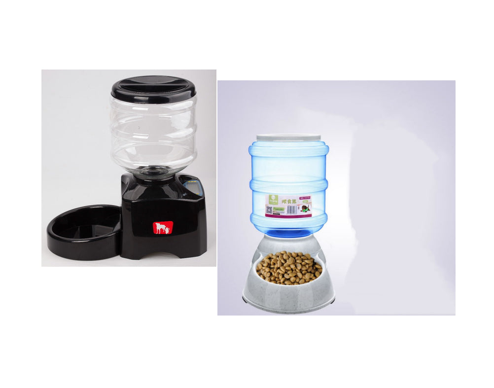 5.5L Automatic Pet Feeder with Voice Message Recording and LCD Screen Large Smart Dogs Cats Food Bowl Dispenser Black