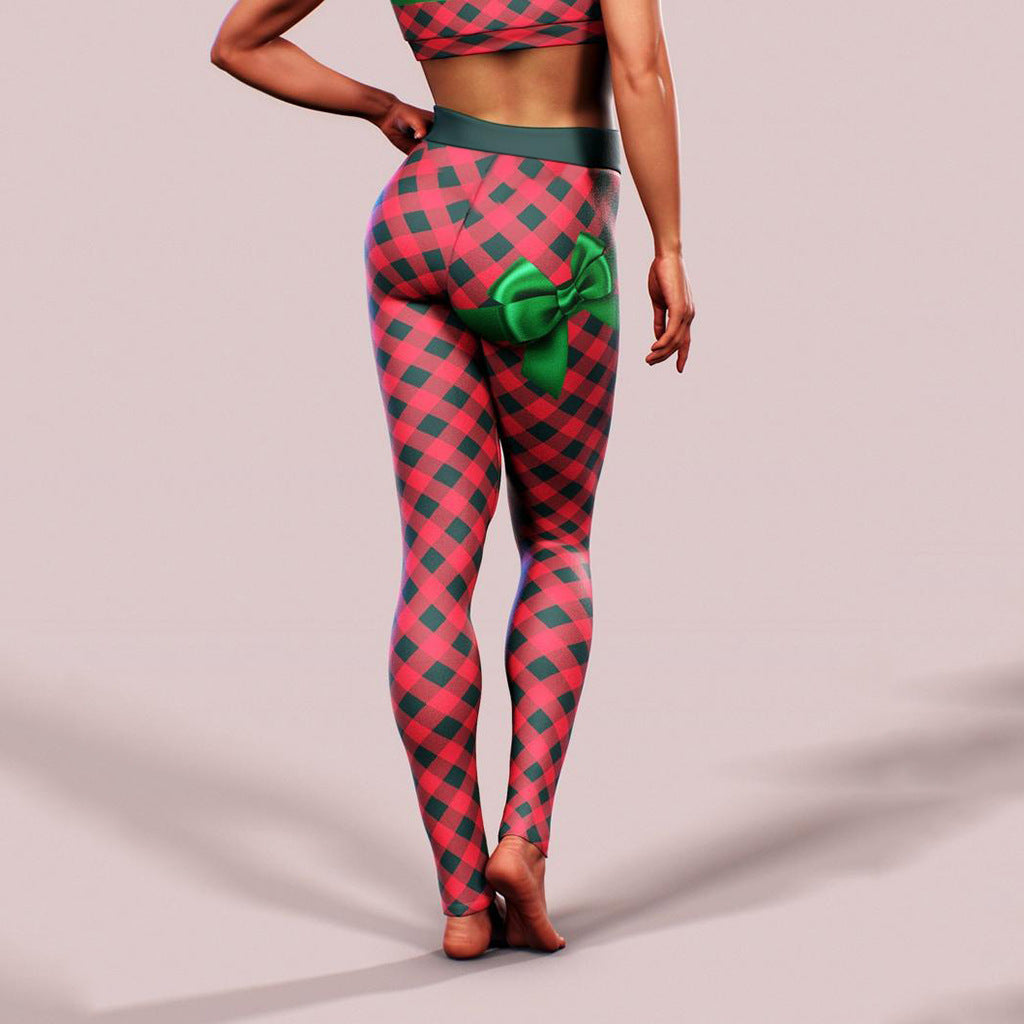 Digital printed sports cropped pants