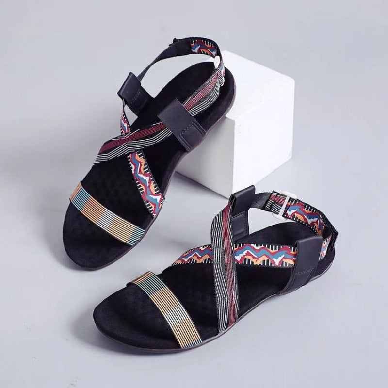 Women's Velcro Peep Toe Beach Sandals
