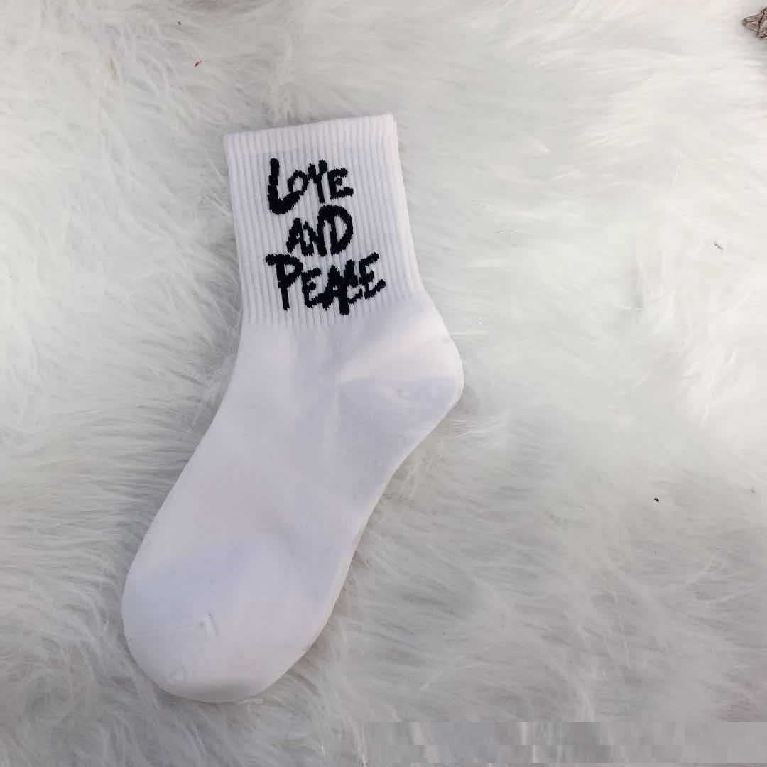 Spring Socks Letters Tube Socks Ins Japanese Pure Cotton Socks Hip Hop European And American Style Athletic Socks