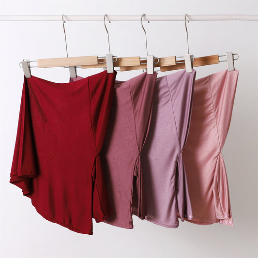 High Elastic Multi-color Modal Breathable Strap Button Cap Solid Color Scarf