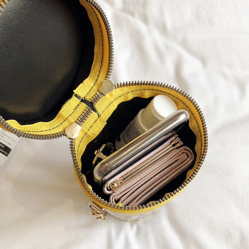 Women's New Creative Popcorn Chain Crossbody Cylindrical Bag
