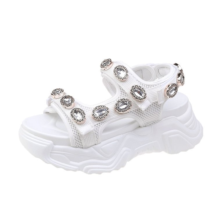 Women's Summer New Sports Platform Rhinestone Velcro Sandals