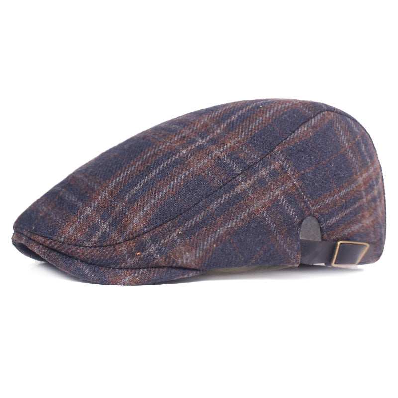Men's Fashion Gingham Autumn And Winter Warm Beret