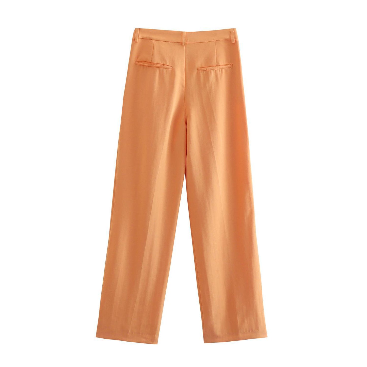 Pleated Suit Pants High Waist Straight Trousers