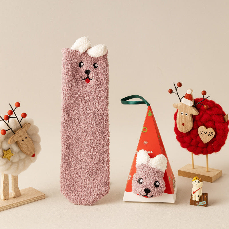 Three-dimensional Cartoon Soft Home Floor Socks In The Tube