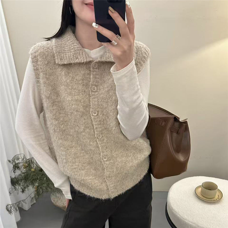 Womens Knitted Sleeveless Turtleneck Sweater Vest