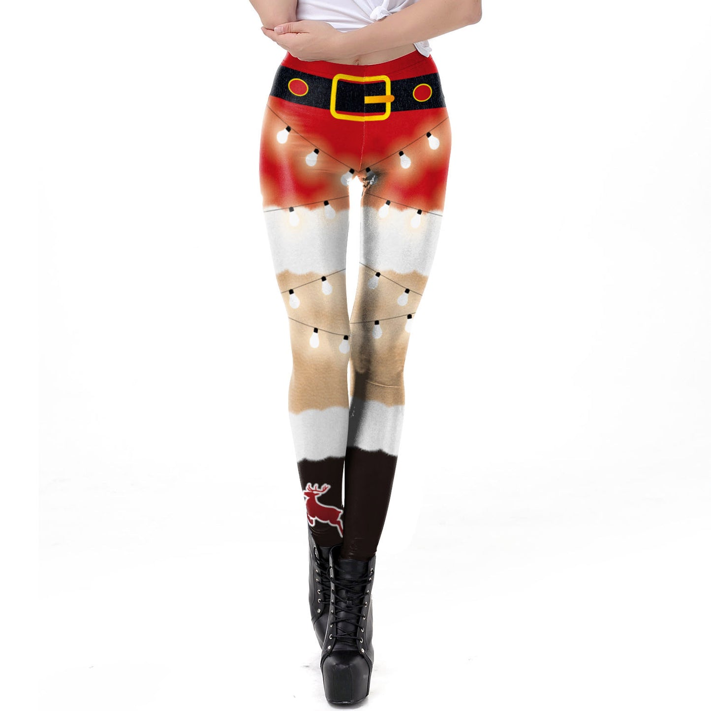 Women Christmas Digital Print Tight Leggings