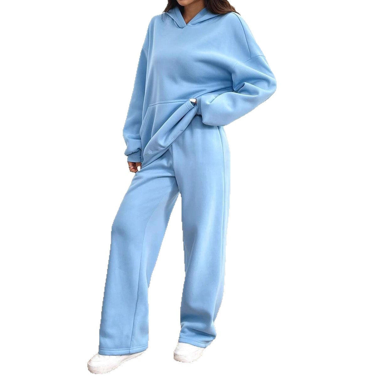 Womens Casual Warm Hooded Top And Pants Set