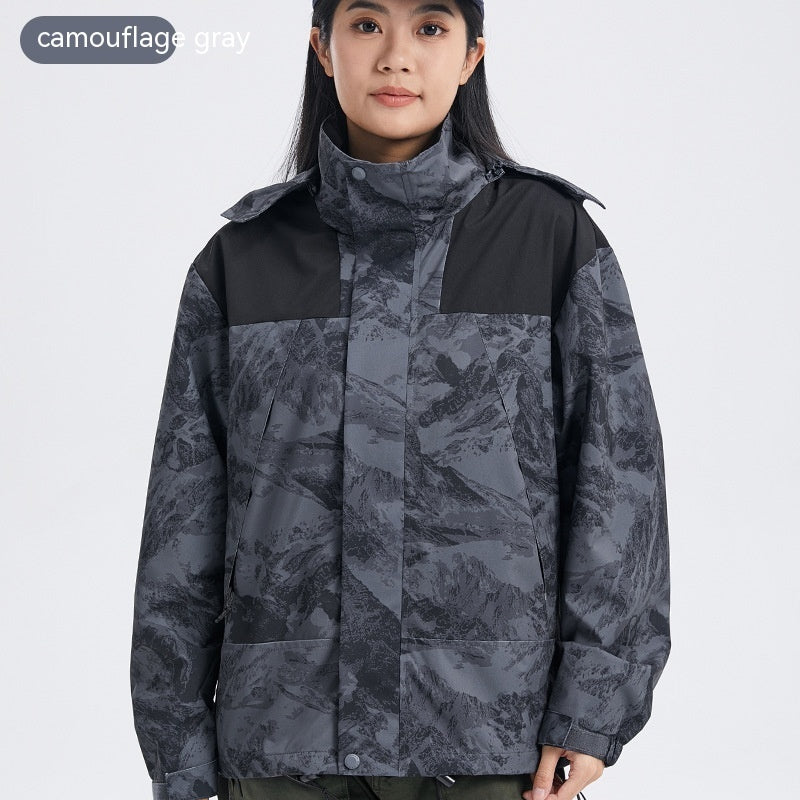 Hooded Outdoor Shell Jacket For Men And Women