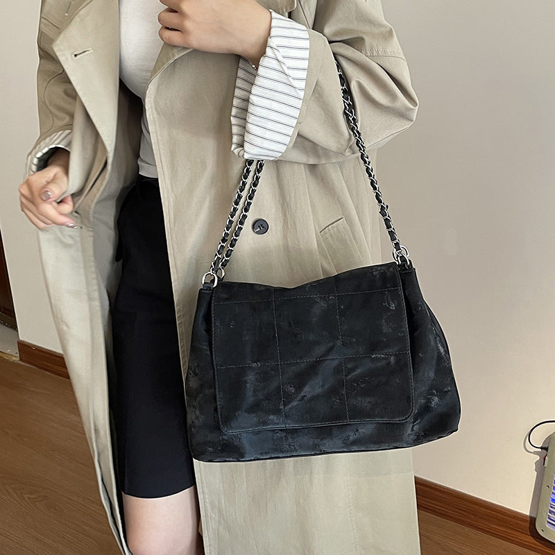Womens High End High Capacity Suede Crossbody Tote For Work