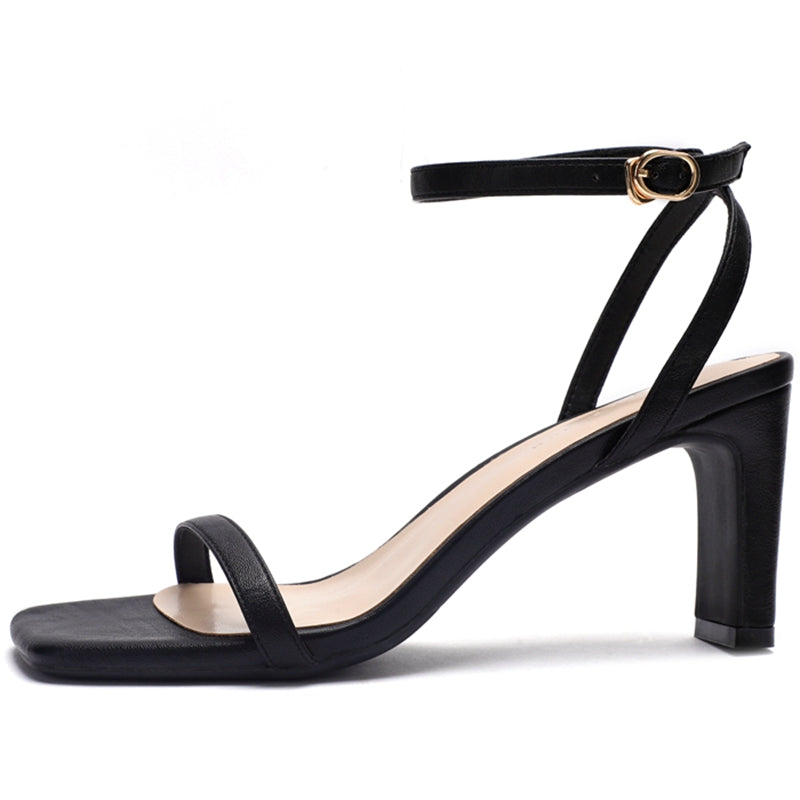 French Thick-heeled Sandals Women's Summer Mid-heel New All-match