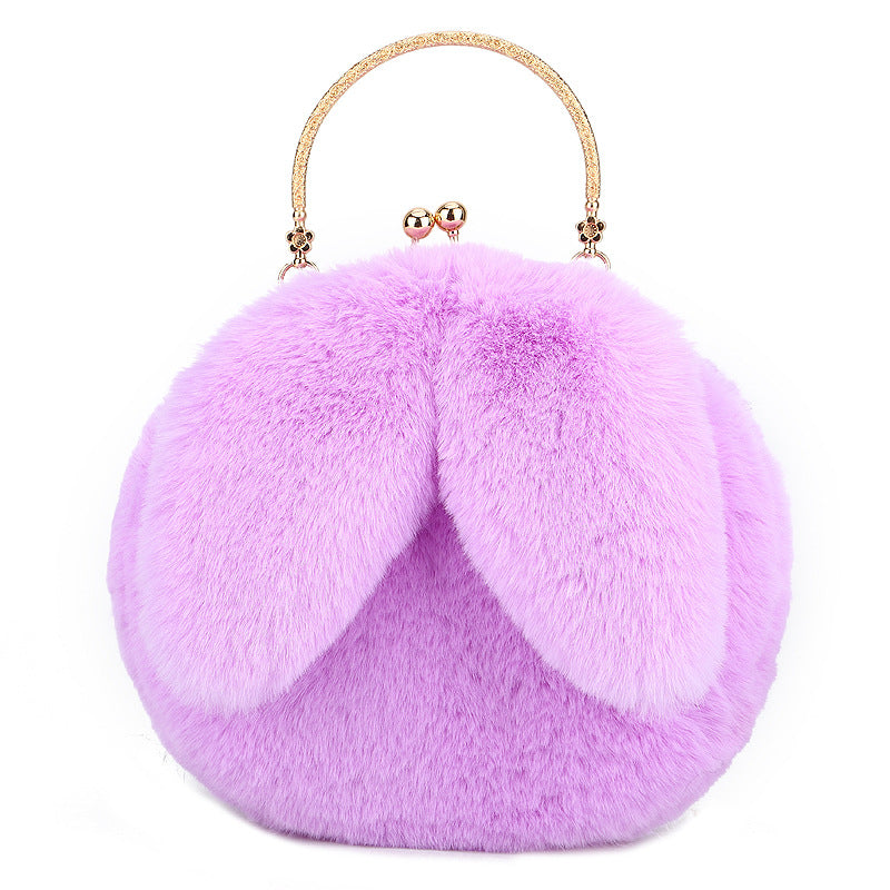 Fashion chain ear plush handbag