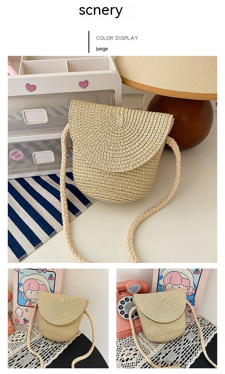 Stråtaske Skuldertaske Crossbody i Fransk Stil