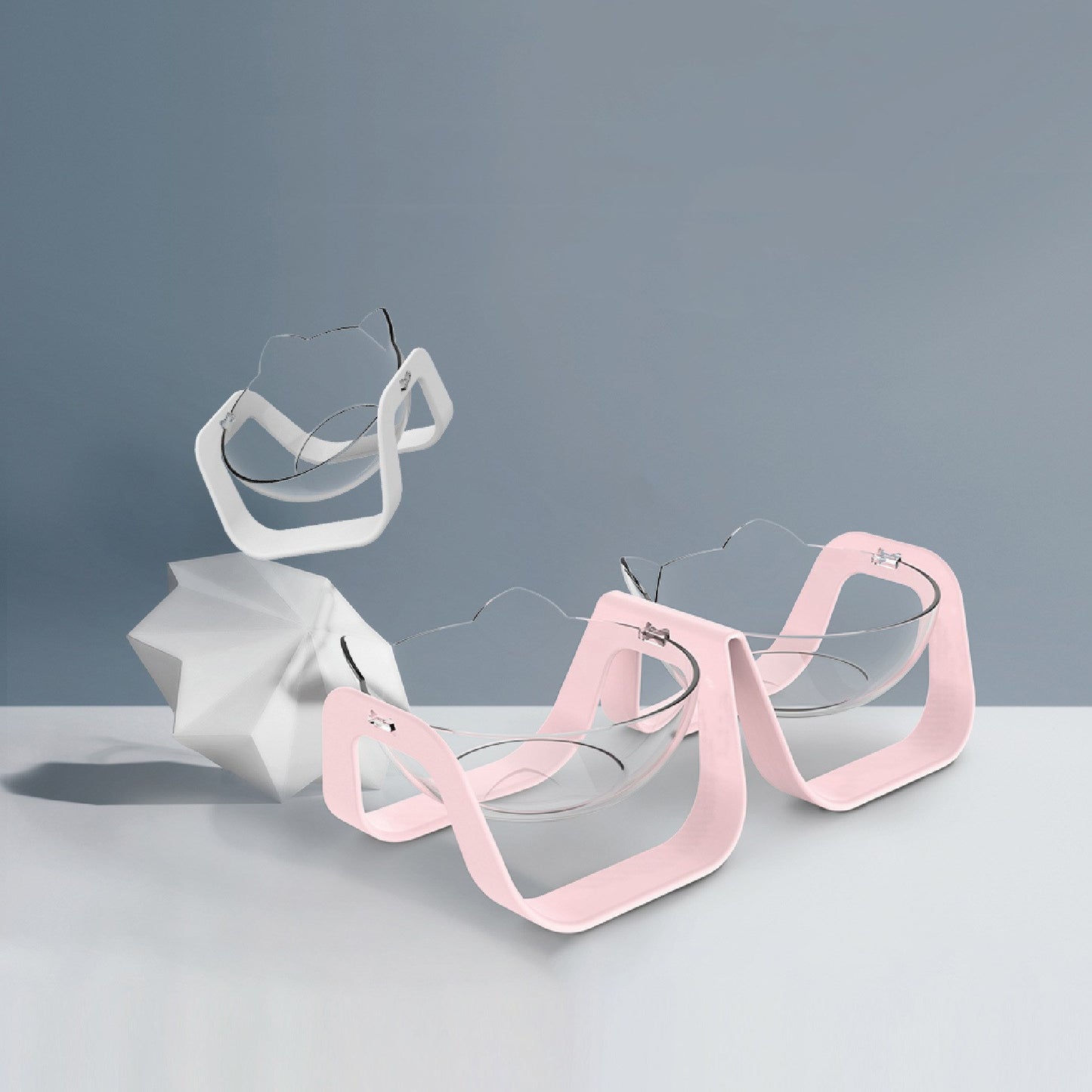 Transparent cat bowl