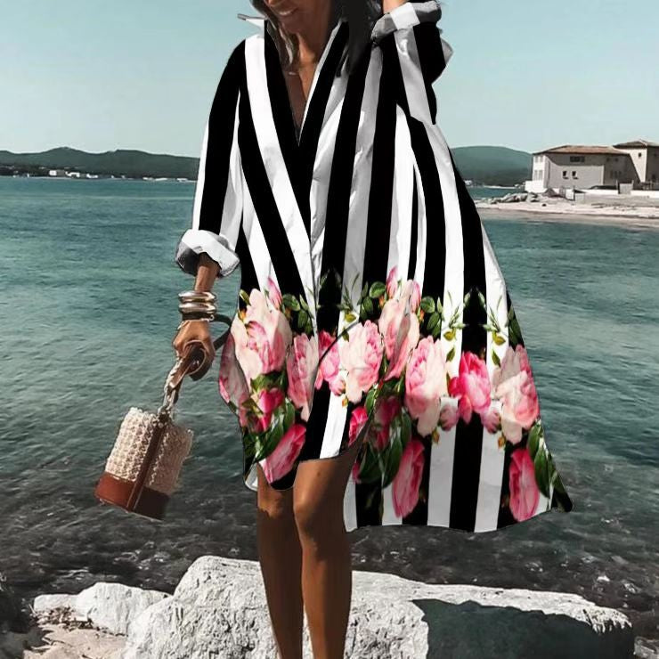 Women's Casual 3D Printing Long Shirt