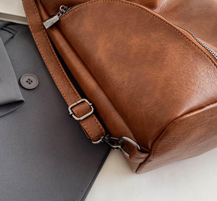 Autumn Winter Retro Fashion Multipurpose Large Capacity Backpack Simple Advanced Texture Commuter Tote