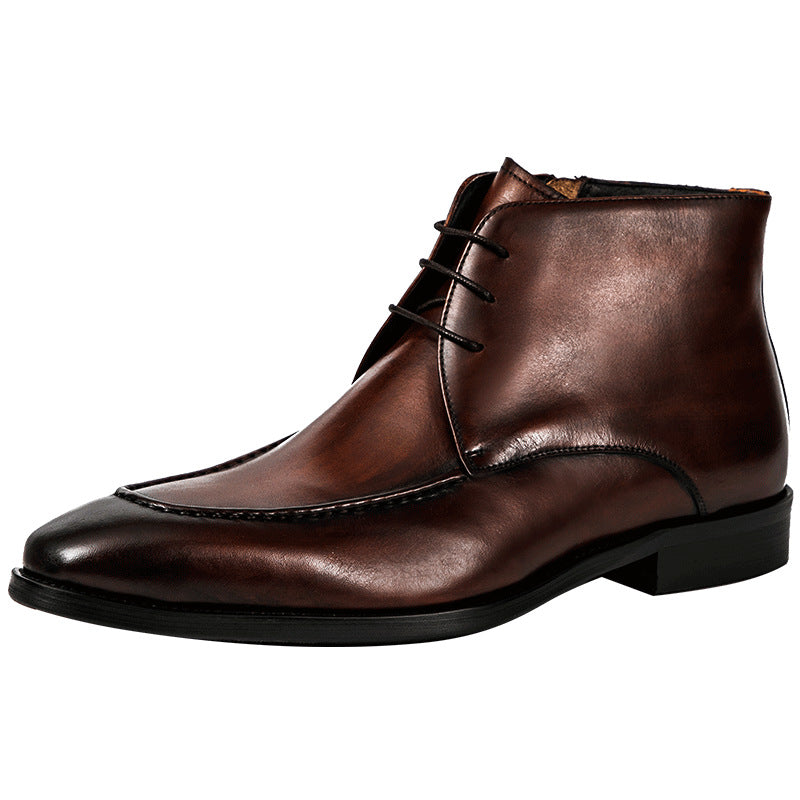 Men's High Top Leather Shoes Knight Leather Boots
