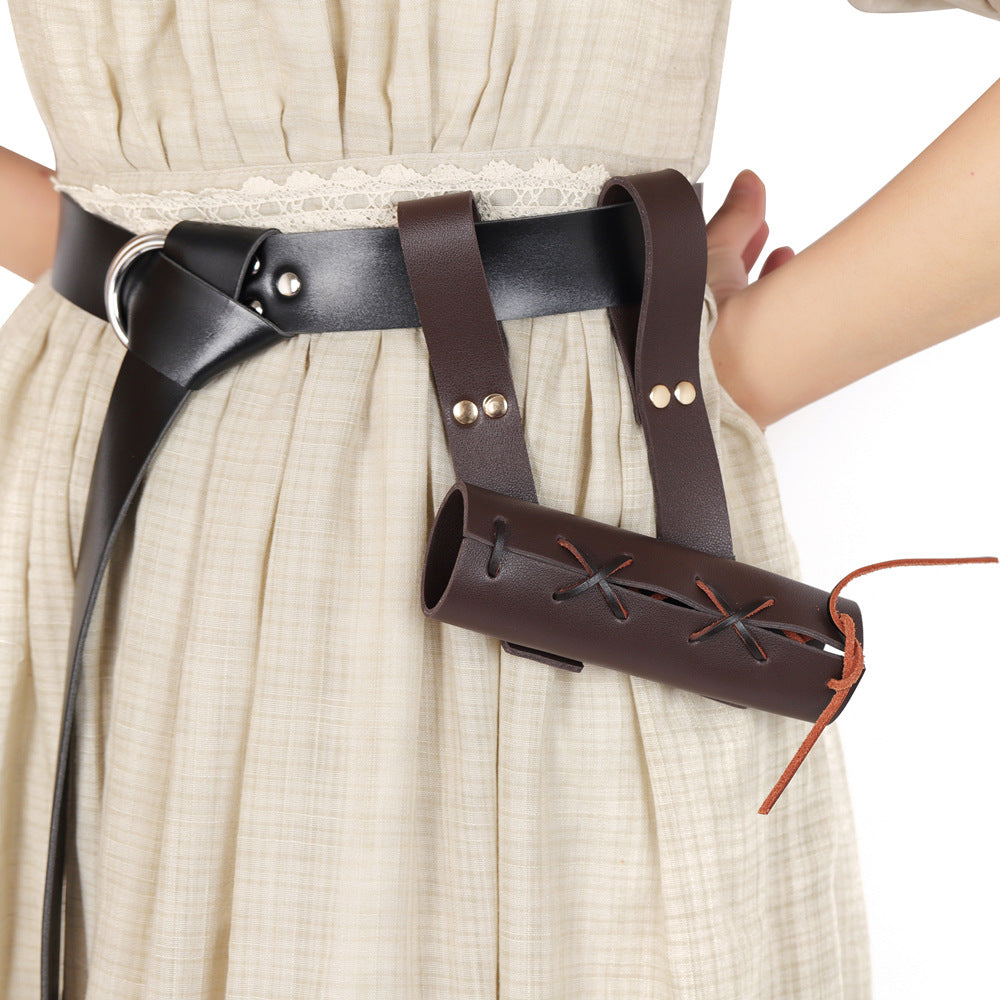 Metal Sword Scabbard Leather Rope Tie Performance