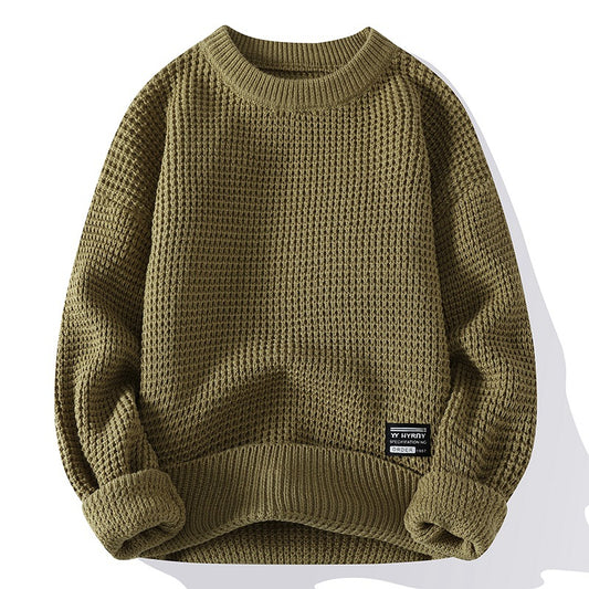 New Round Neck Thick Needle Men's Sweater Vintage Quality