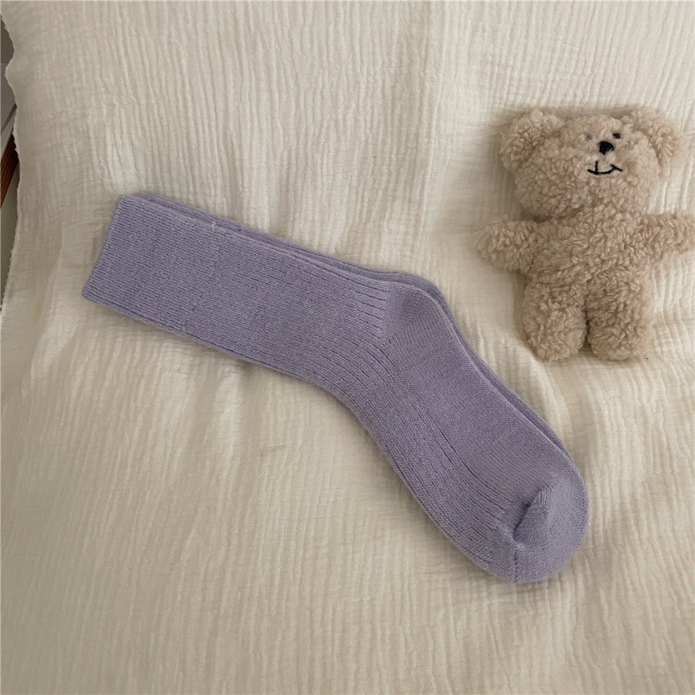 Thickened Wool Socks For Women Warm Mid-calf Length