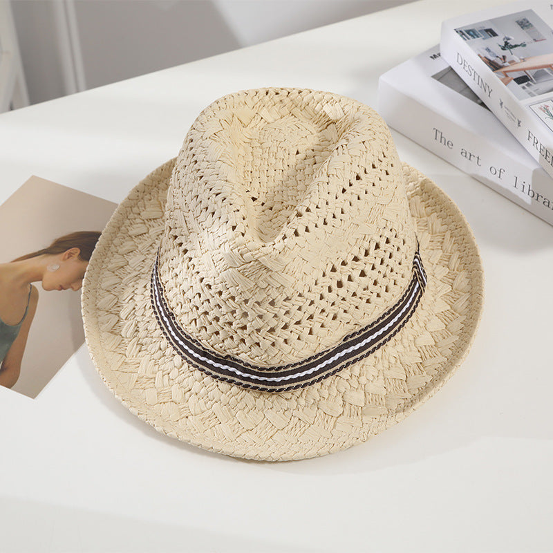 New Parent-Child British Ceremony Panama Sun Straw Hat