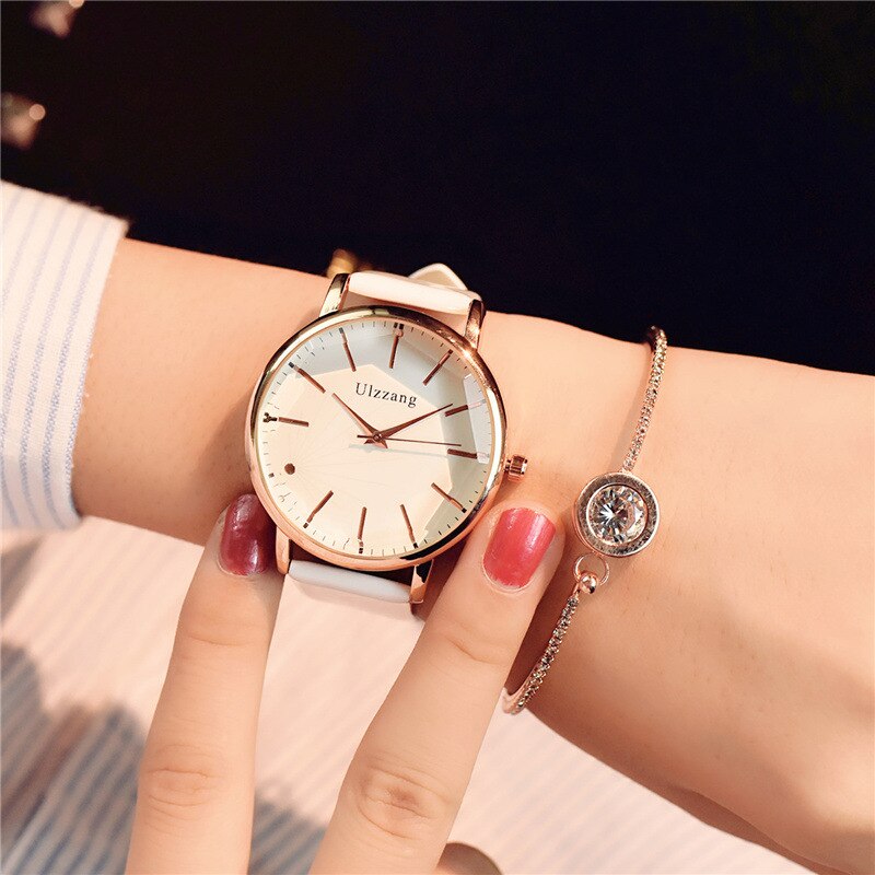 Polygonal mirror ladies watch