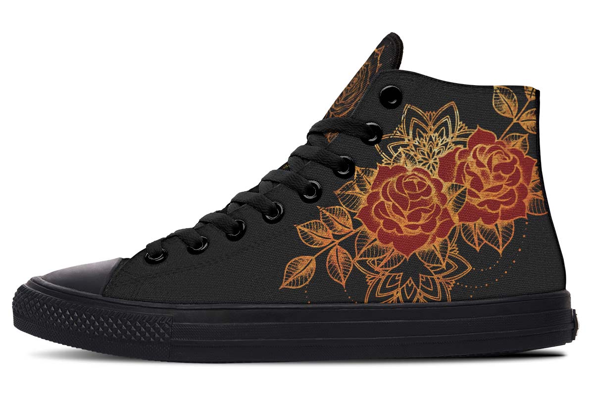 Men's And Women's Fashion Color Printing High-top Canvas Shoes