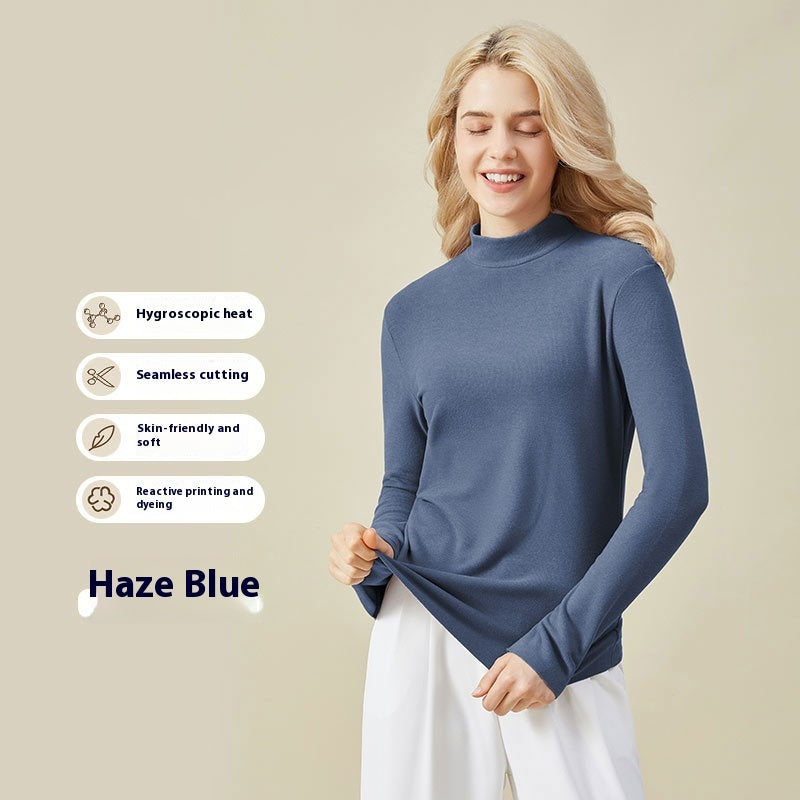 Hyaluronic Acid Half Collar Top Heating Inner Long-sleeved Shirt