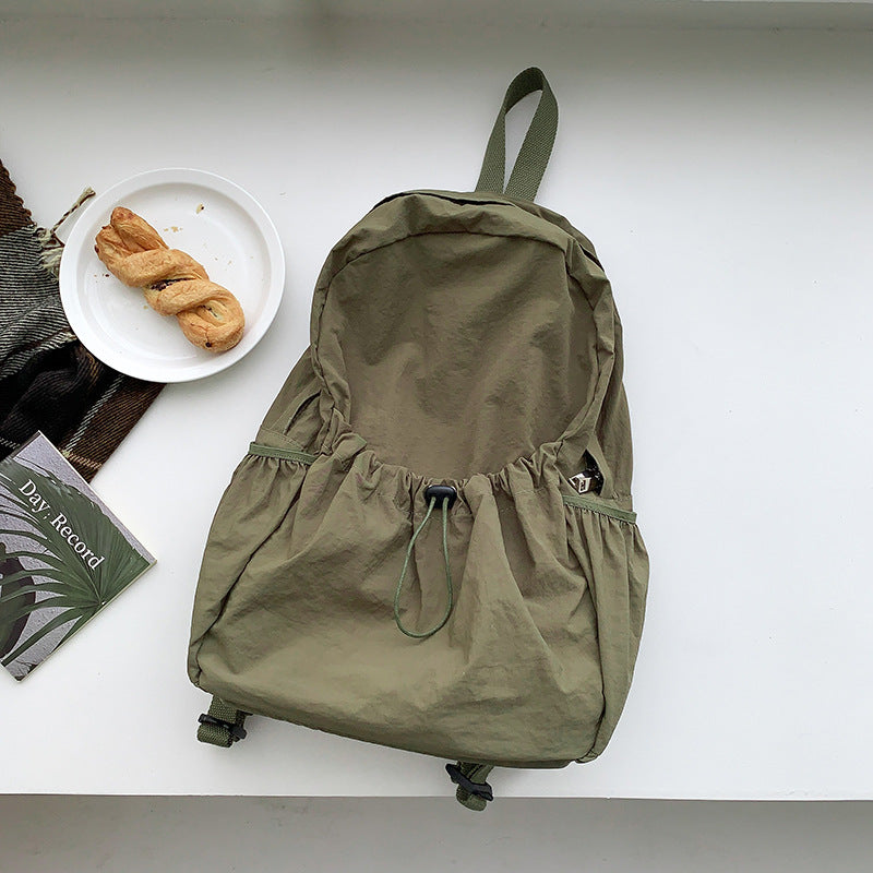 Korean Style Large Capacity Nylon Backpack Girls Ins Lightweight Leisure Commute Simple