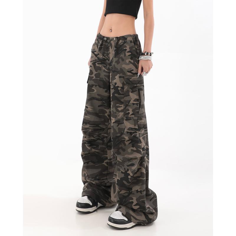 American Retro Camouflage Cargo Pants Women's Summer Loose