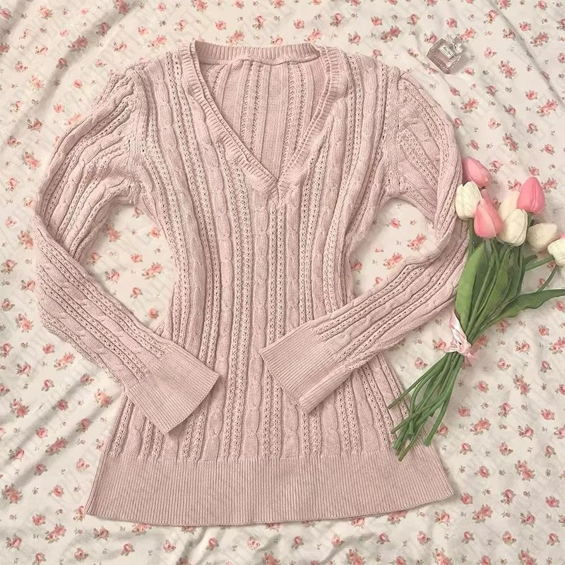 Gentle Simple All-match Long Sleeves Sweater For Women