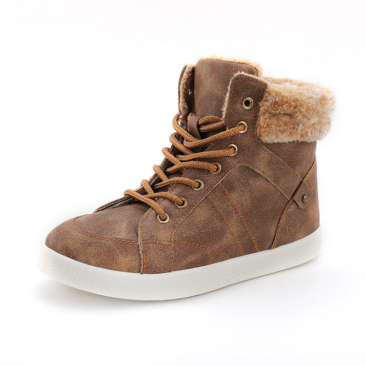 All Match Leather Boots Tide High Top