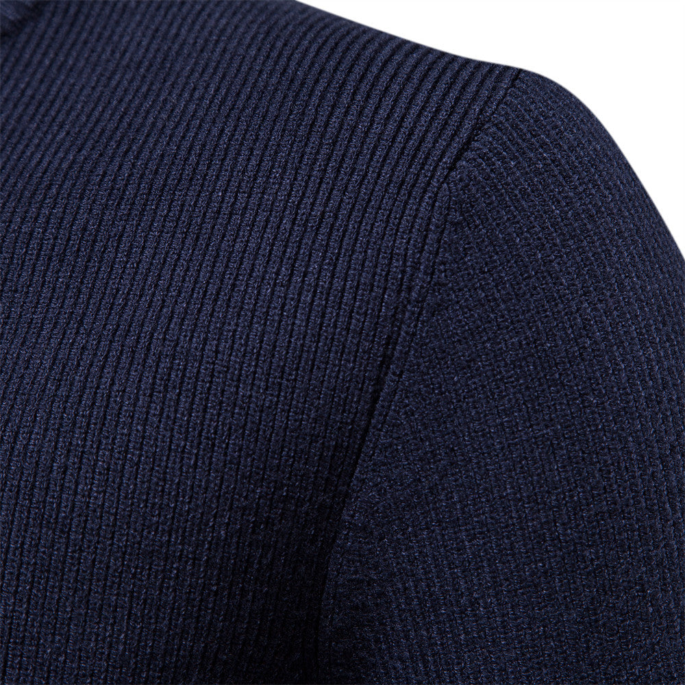 Men's Zipper Solid Color Sweater