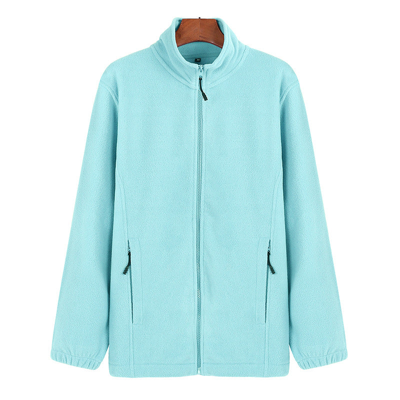 Winter Sports Zipper Polar Fleece Loose Sweater Coat