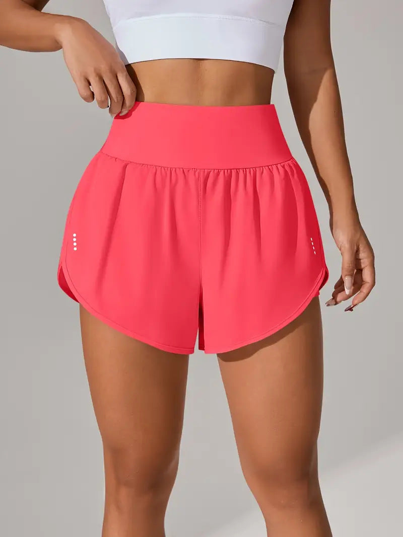 Women's Casual Loose High-Waisted Ruffle Hem Yoga Workout Shorts