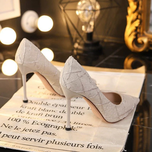 French Small Heel Shoes Design Socialite Stiletto Heel
