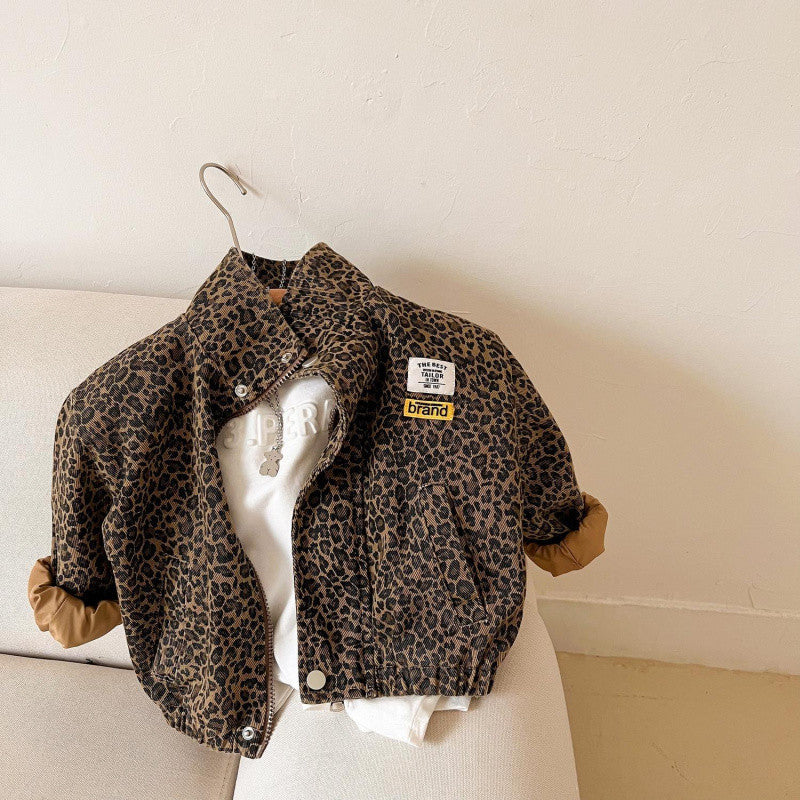 Efterår Børne Leopardprint Frakke Top Jakke