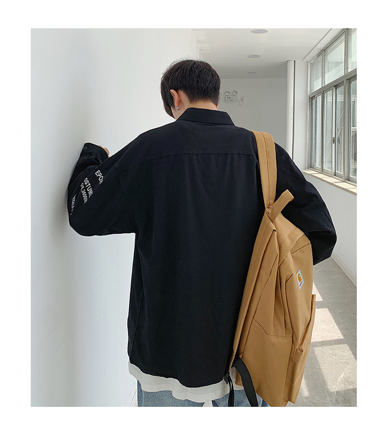 Men's loose shirt with long sleeves