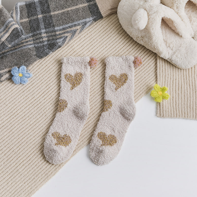 Coral fleece socks
